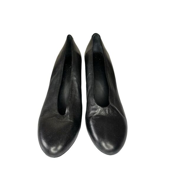 COS Curved Vamp Leather Heels Black Block Heel sz 40 - US 9 - Picture 10 of 14